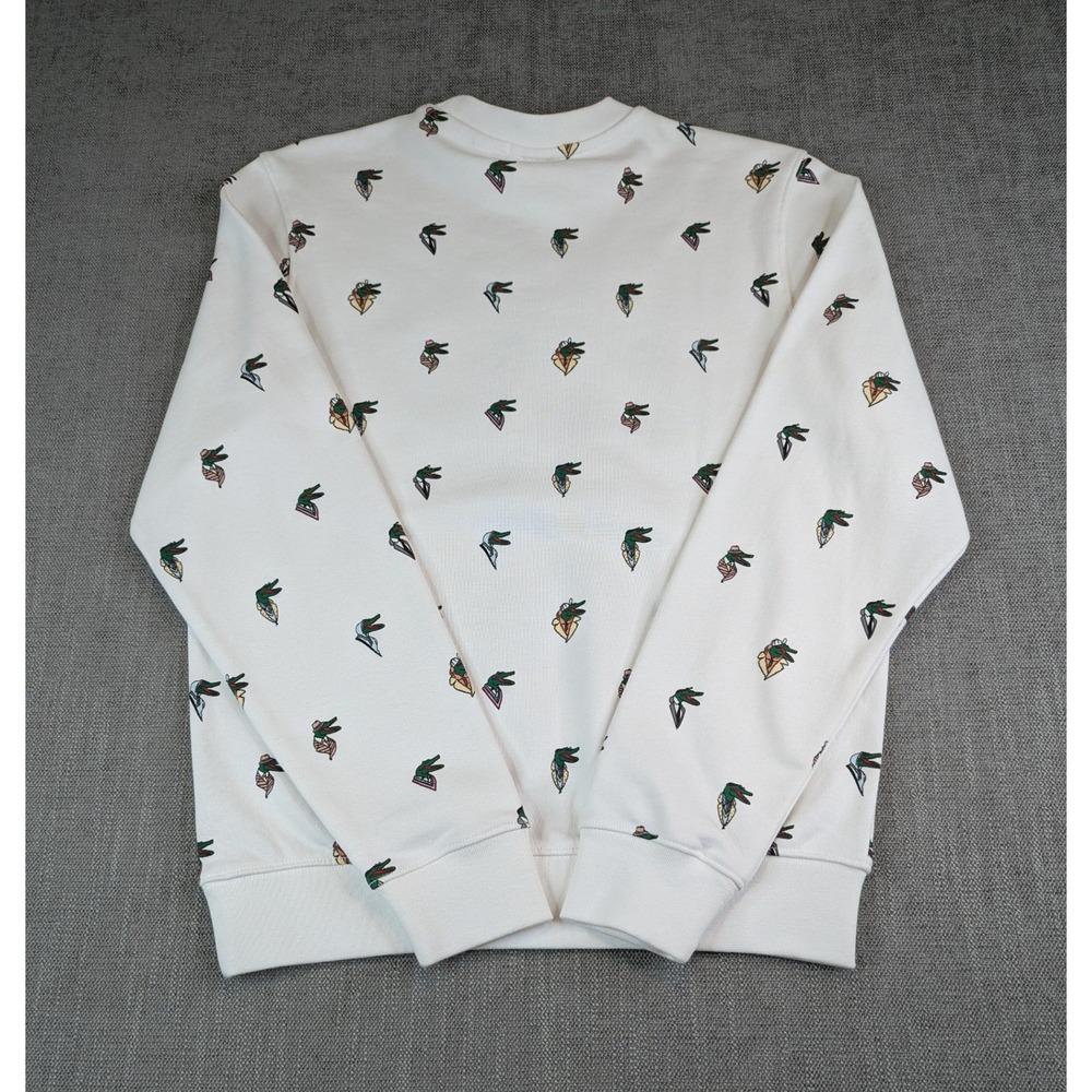 Lacoste x Jean Michel Tixier Sweatshirt Unisex XS White Croco Series AOP Sweater - Picture 3 of 7